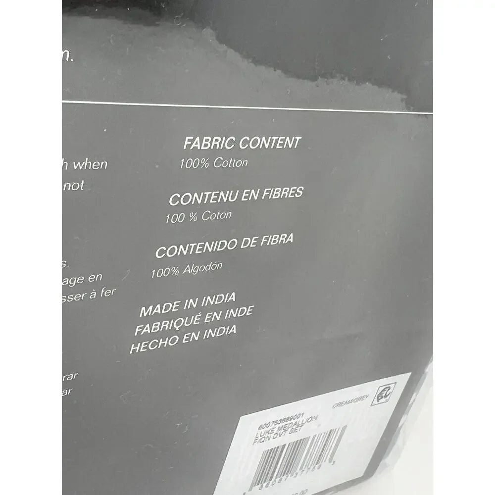 Ralph Lauren Gray Cream Full Queen Duvet Cover Set 2 Shams Reversible